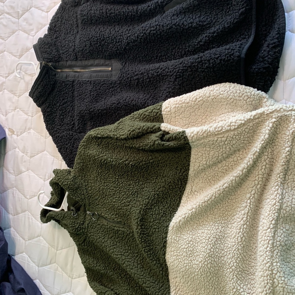 Fuzzy quarter zip ups